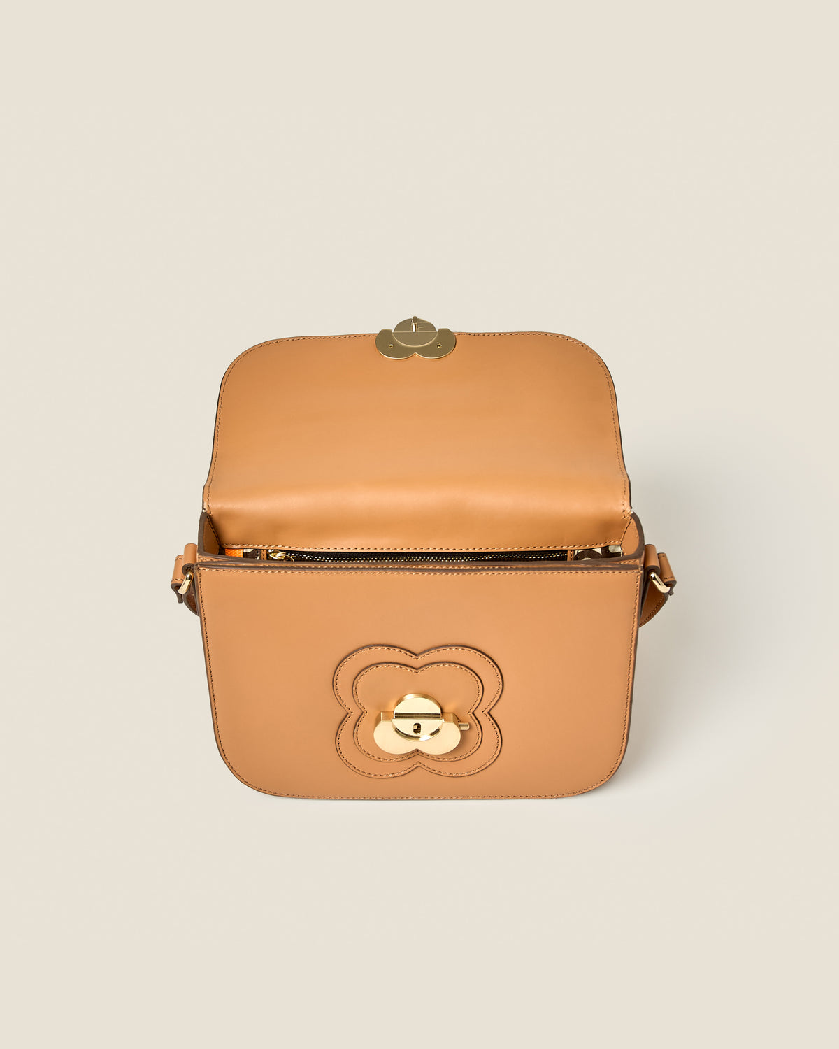 Eclipse Leather Crossbody Bag - Light Tan