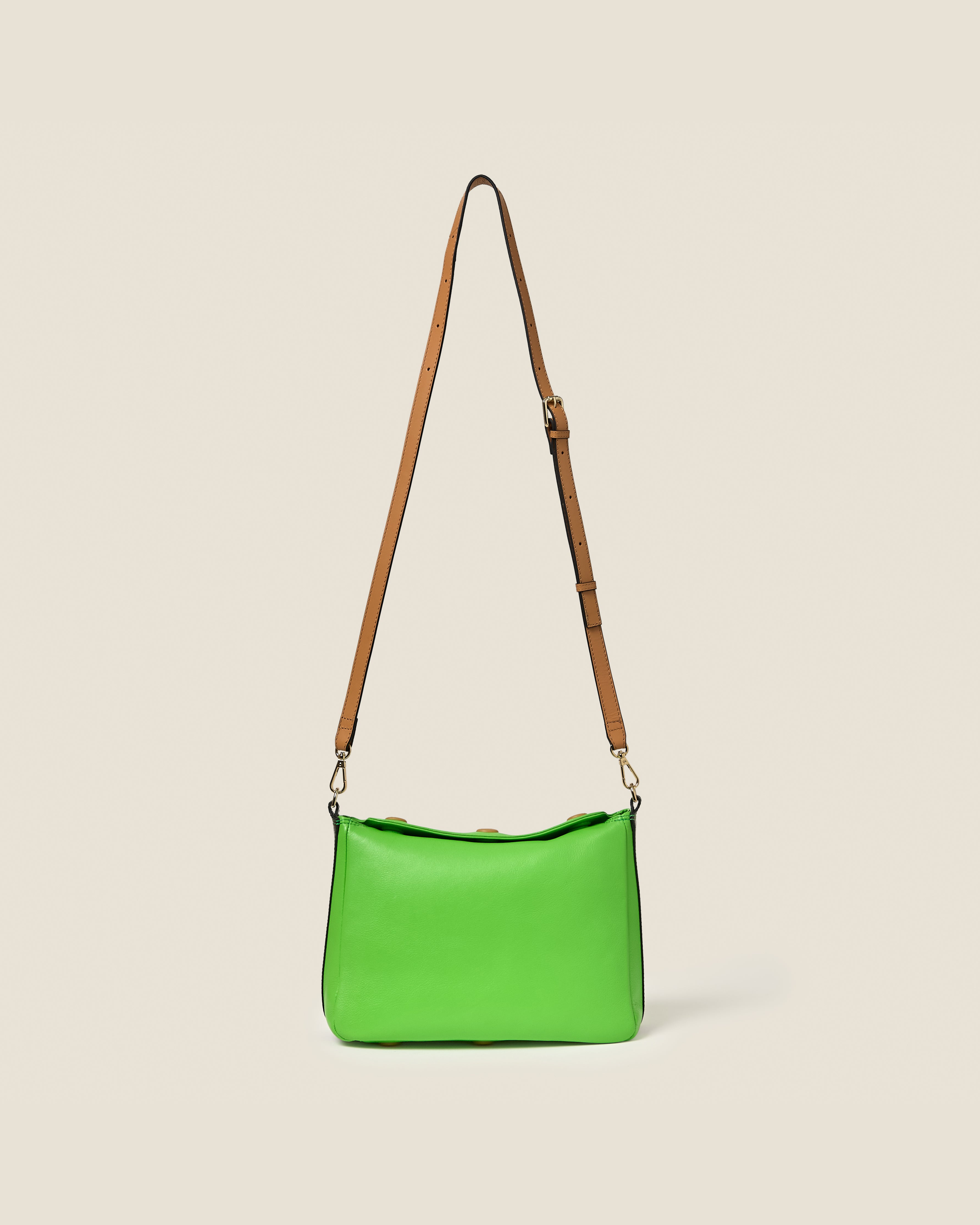 Small Softie Leather Shoulder Bag - Lawn Green