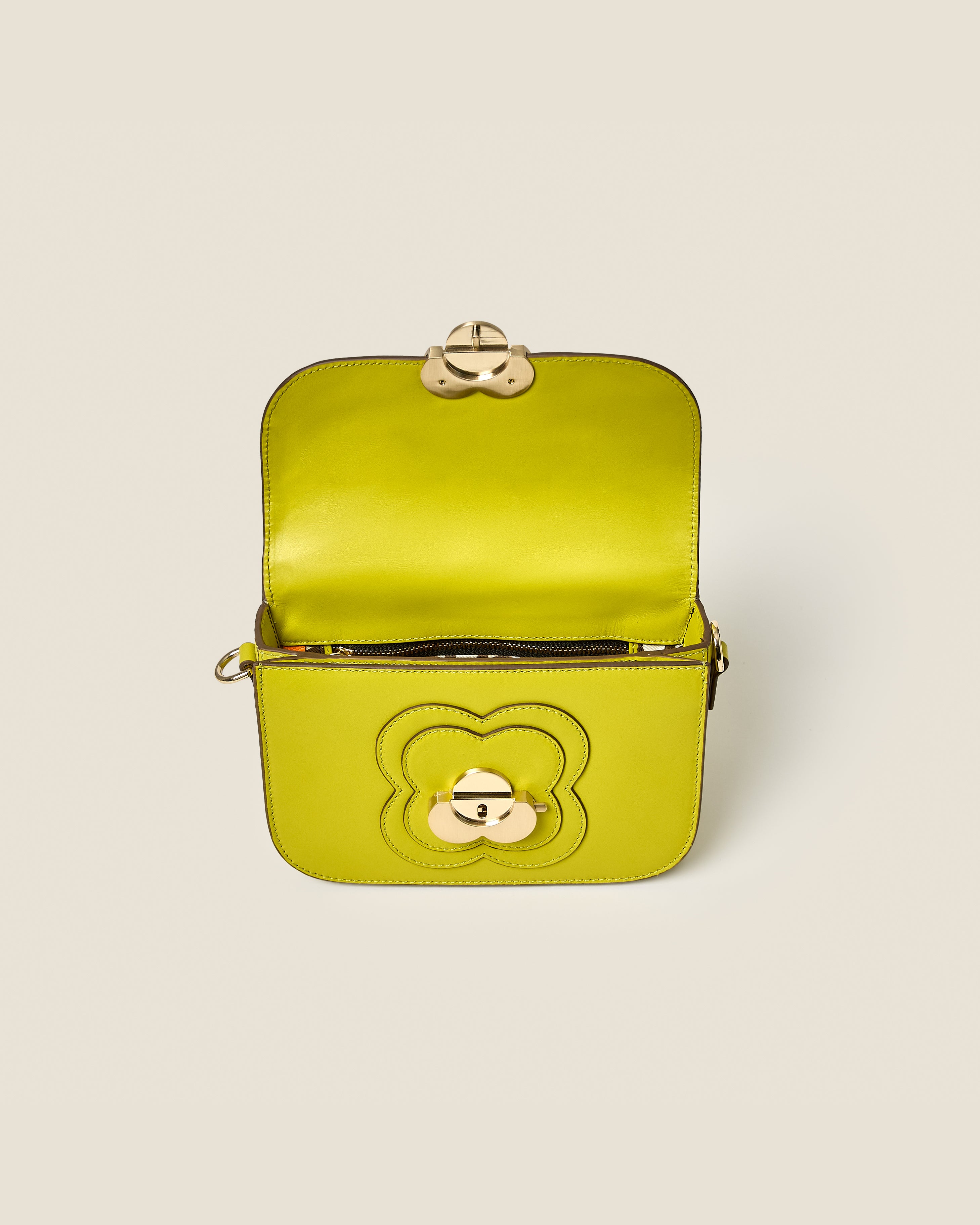 Mini Eclipse Leather Crossbody Bag - Chartreuse