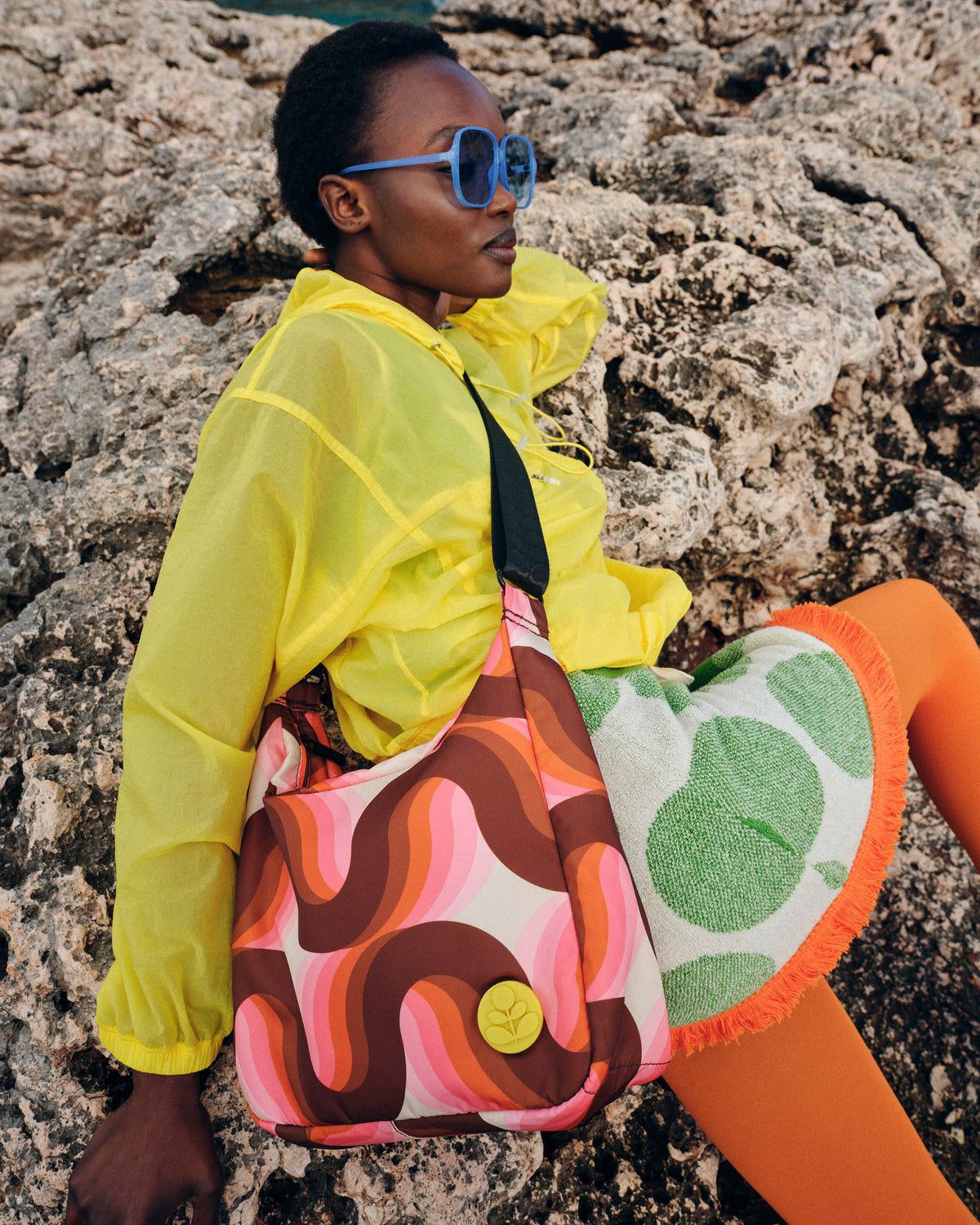 Area Hobo Crossbody - Rolling Waves Rose