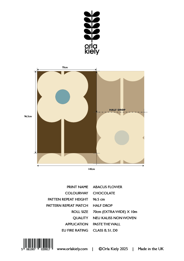 Abacus Flower Chocolate Wallpaper Sample