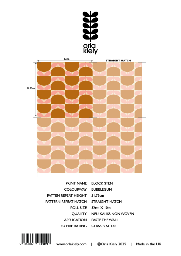 Block Stem Bubblegum Wallpaper Sample