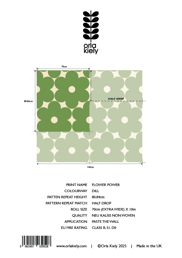 Flower Power Dill Wallpaper Sample