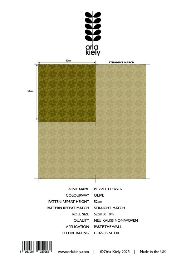 Puzzle Flower Olive Wallpaper Sample