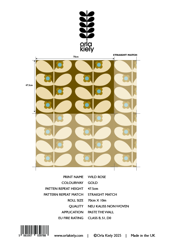 Wild Rose Gold Wallpaper Sample