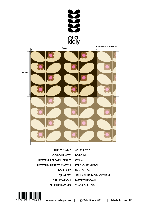 Wild Rose Porcini Wallpaper Sample