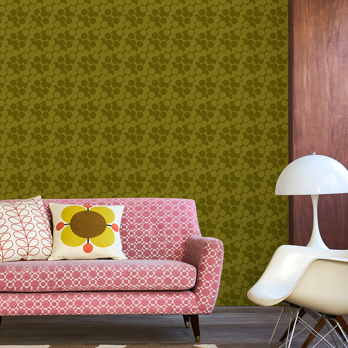 Puzzle Flower Olive Wallpaper