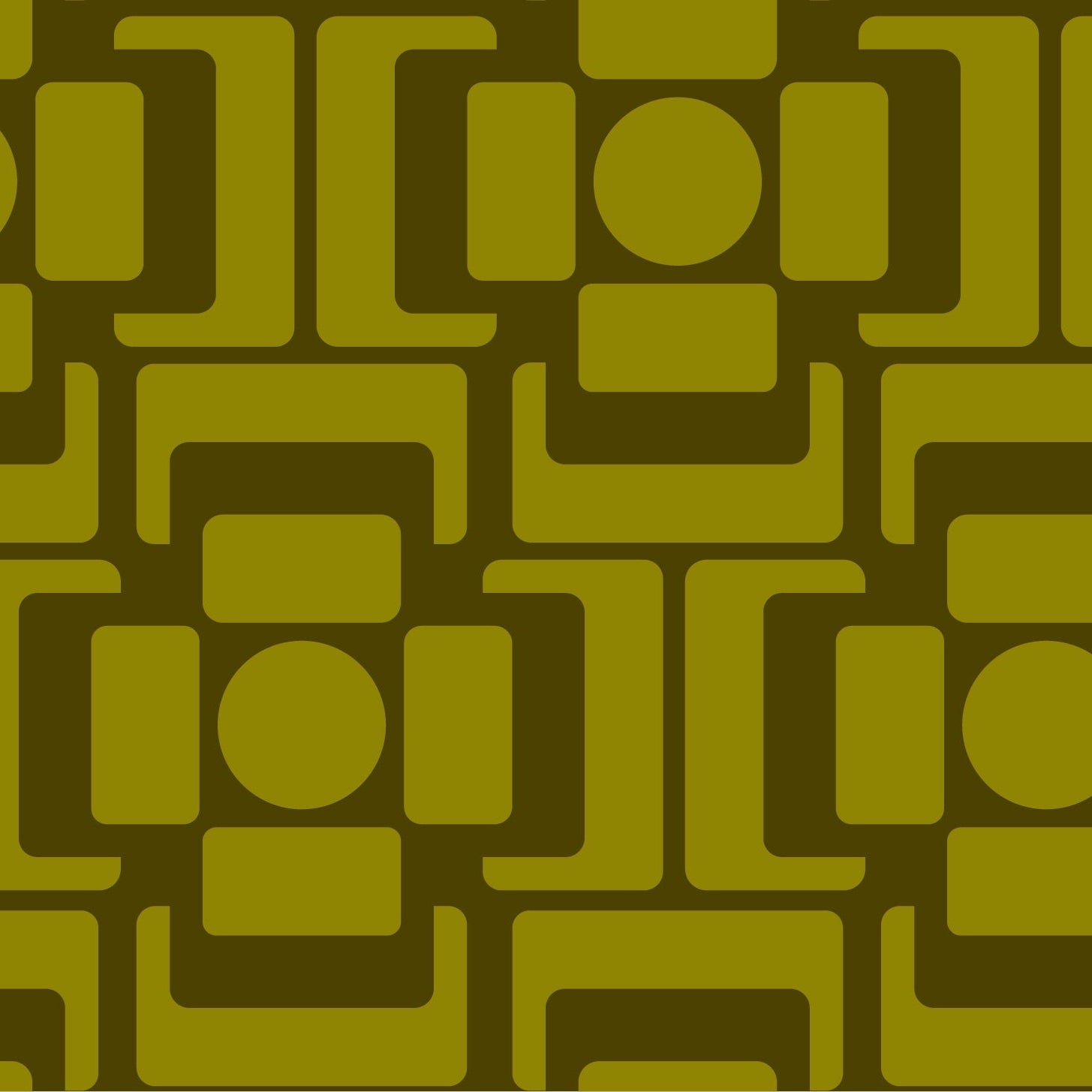 Seventies Square Flower Moss Wallpaper Sample