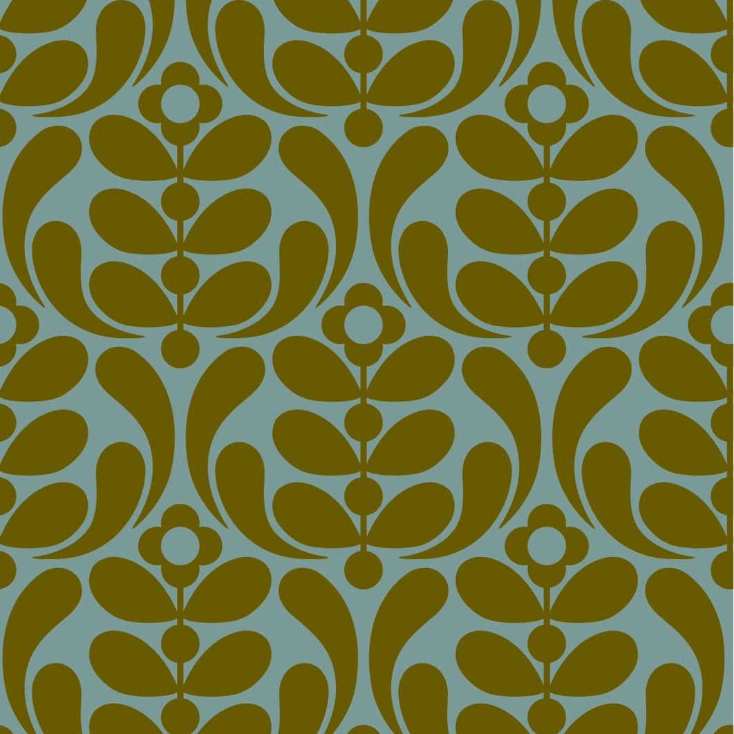 Stem Nouveau Duckegg/Seagrass Wallpaper