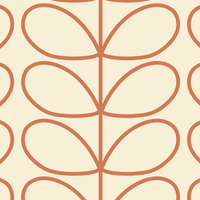 Linear Stem Cream Wallpaper Orange Line