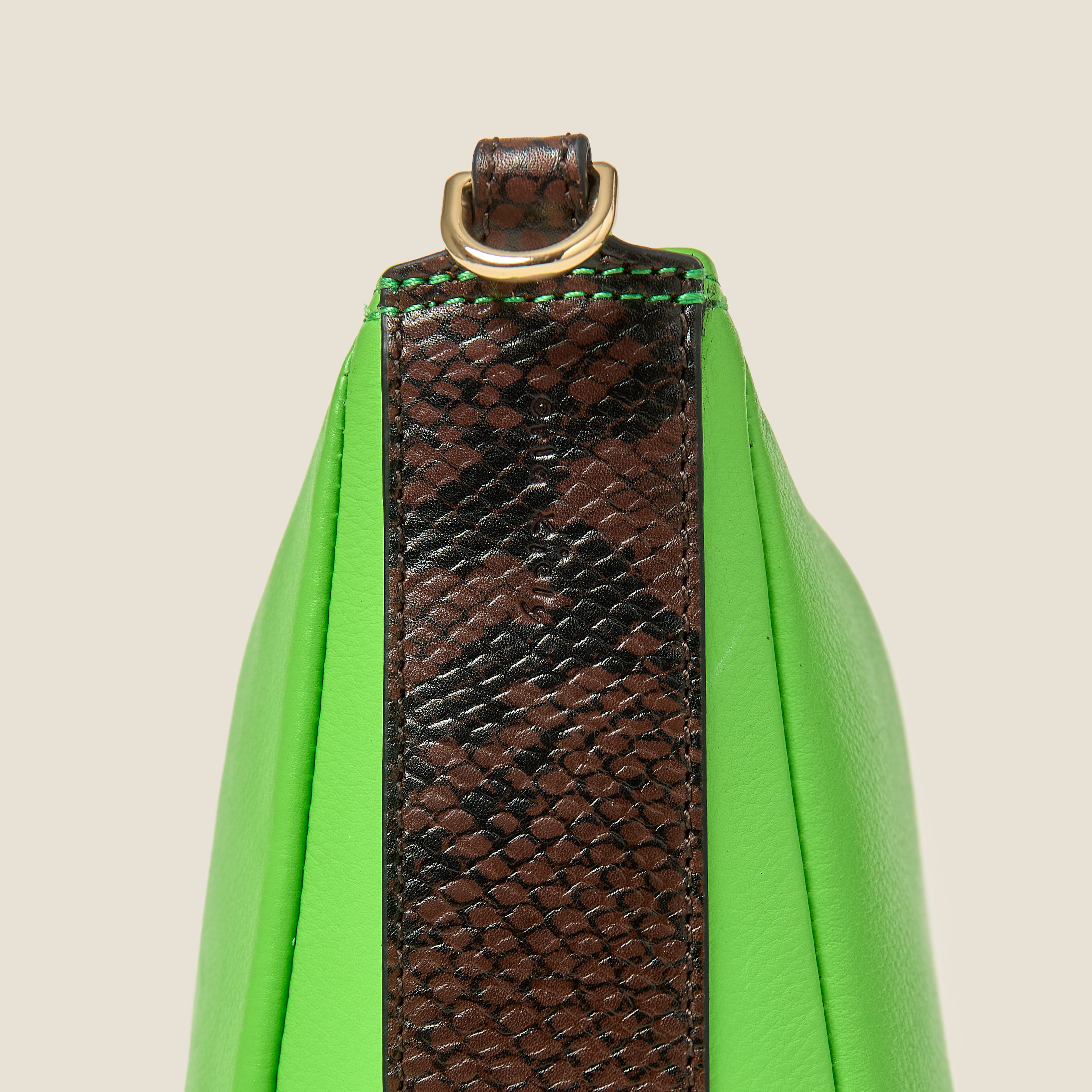 Small Softie Leather Shoulder Bag - Lawn Green