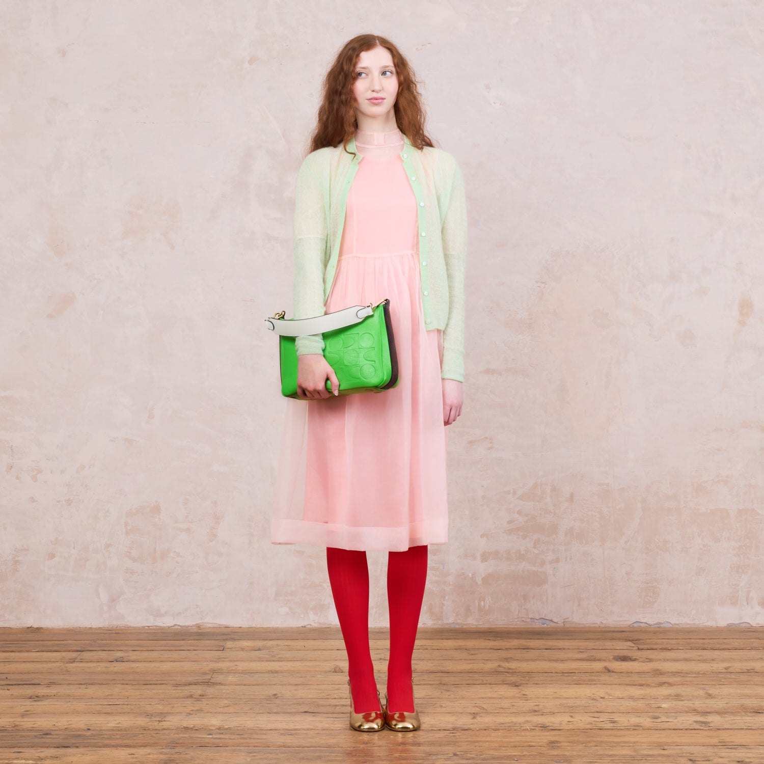 Small Softie Leather Shoulder Bag - Lawn Green