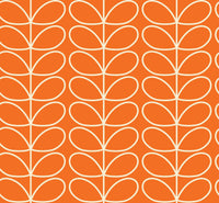 Linear Stem Tomato Wallpaper in Orange Artwork by Orla Kiely