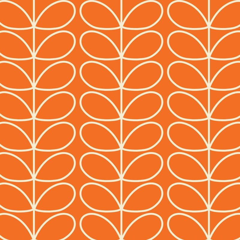 Linear Stem Tomato Wallpaper in Orange by Orla Kiely