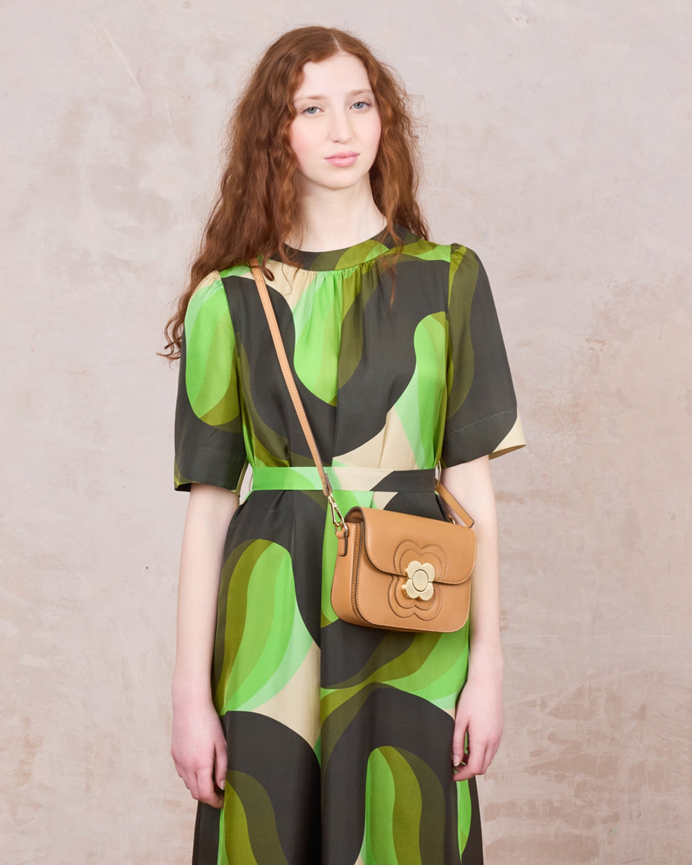 Mini Eclipse Leather Crossbody Bag - Light Tan