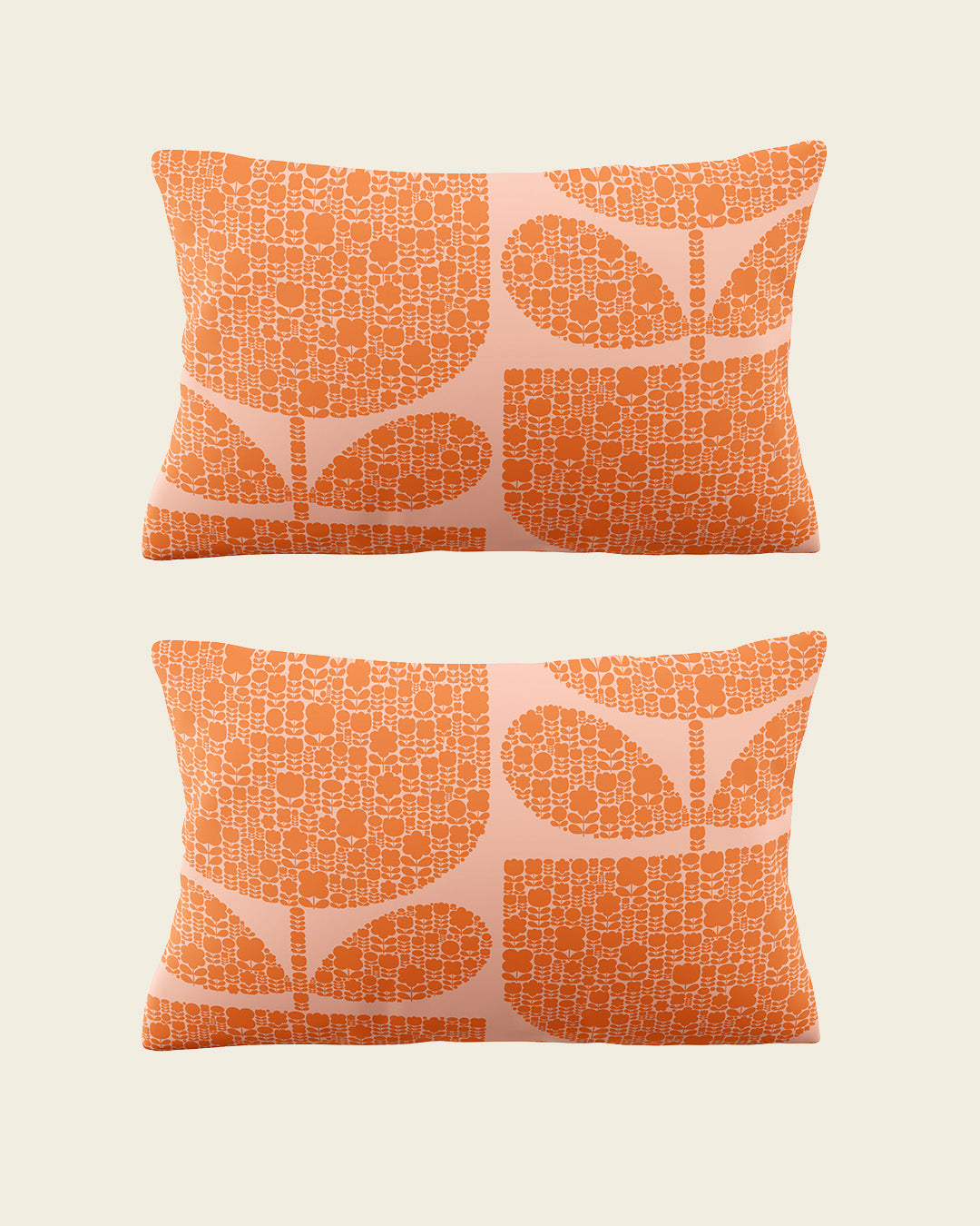Block Garden Bed Linen Set - Orange Sorbet