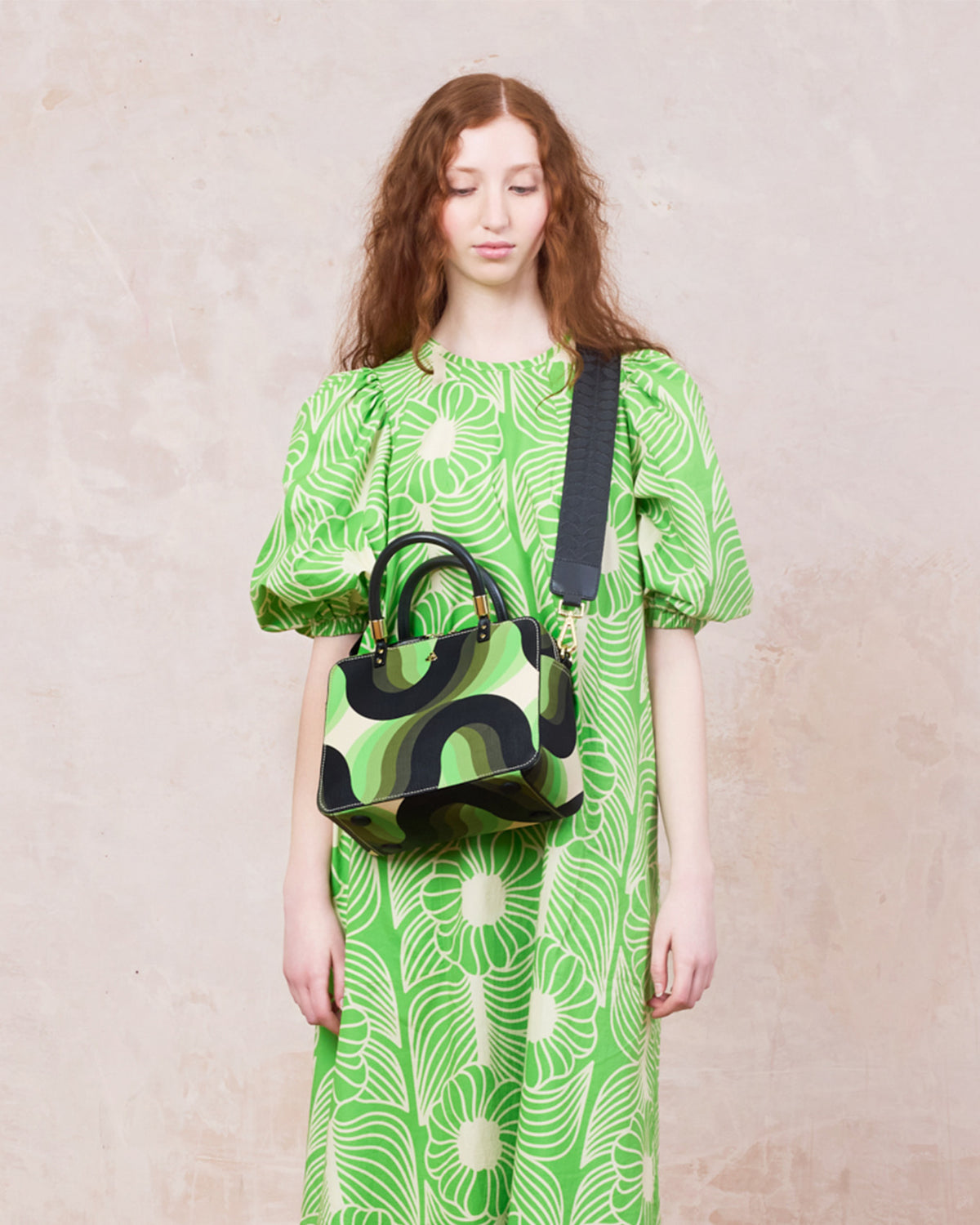 Medium Block Handbag - Rolling Waves Electra