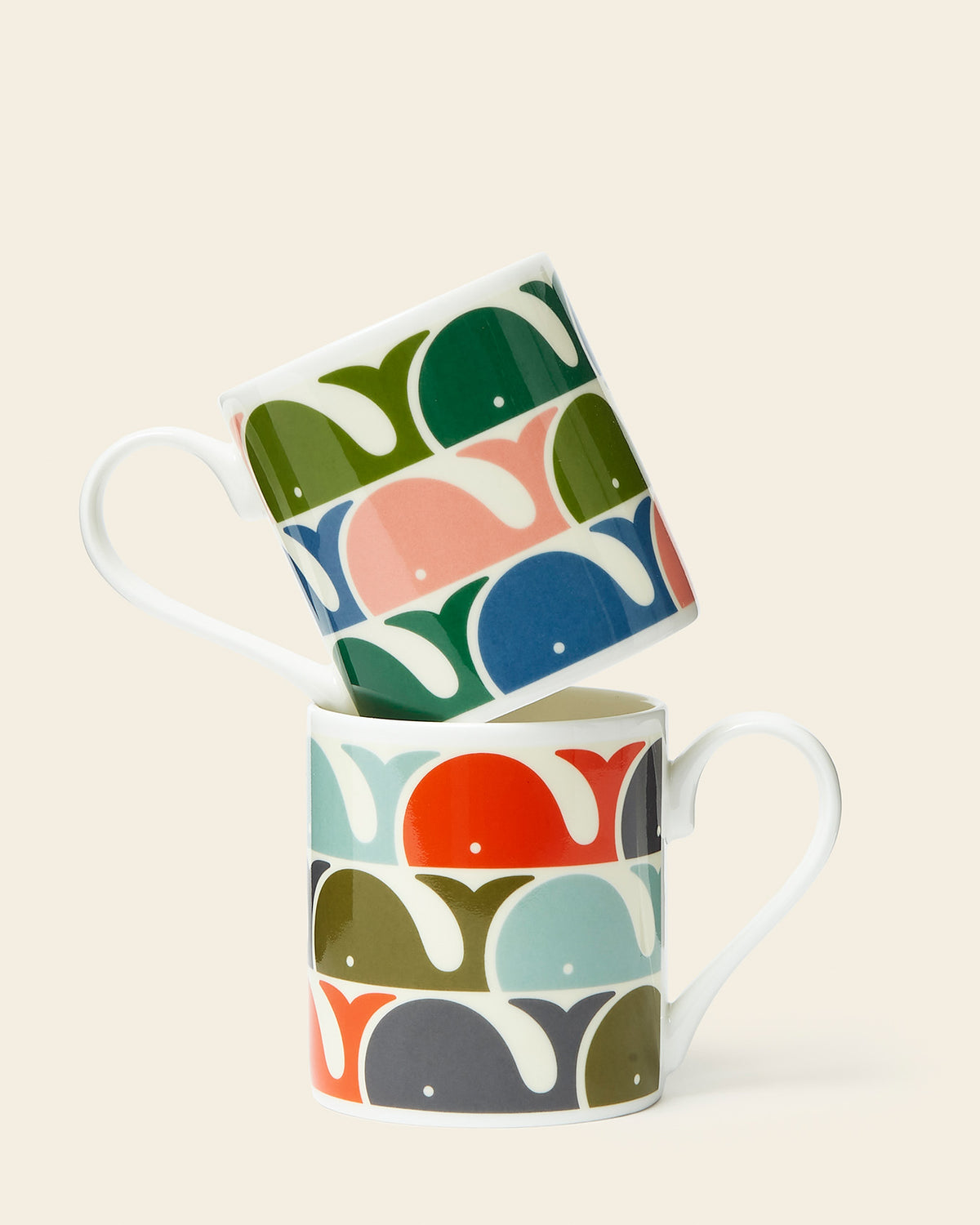 Standard Mug Set of 2 - Whale Print