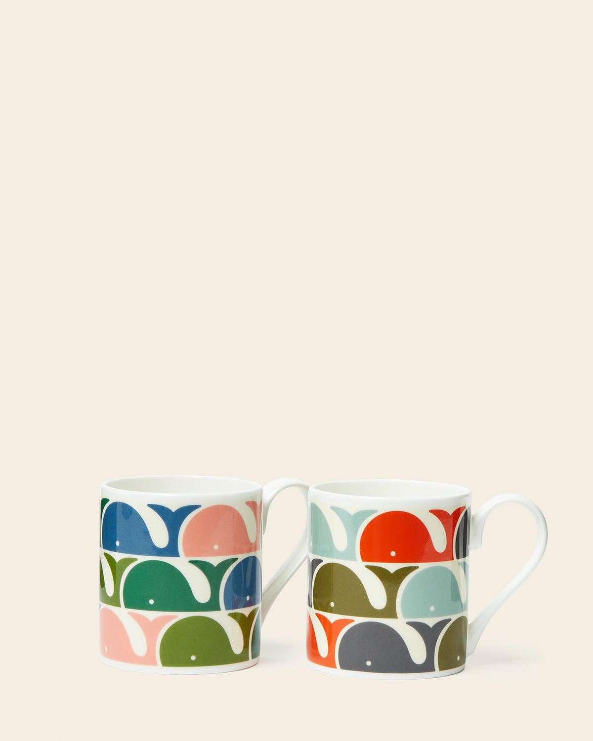 Standard Mug Set of 2 - Whale Print
