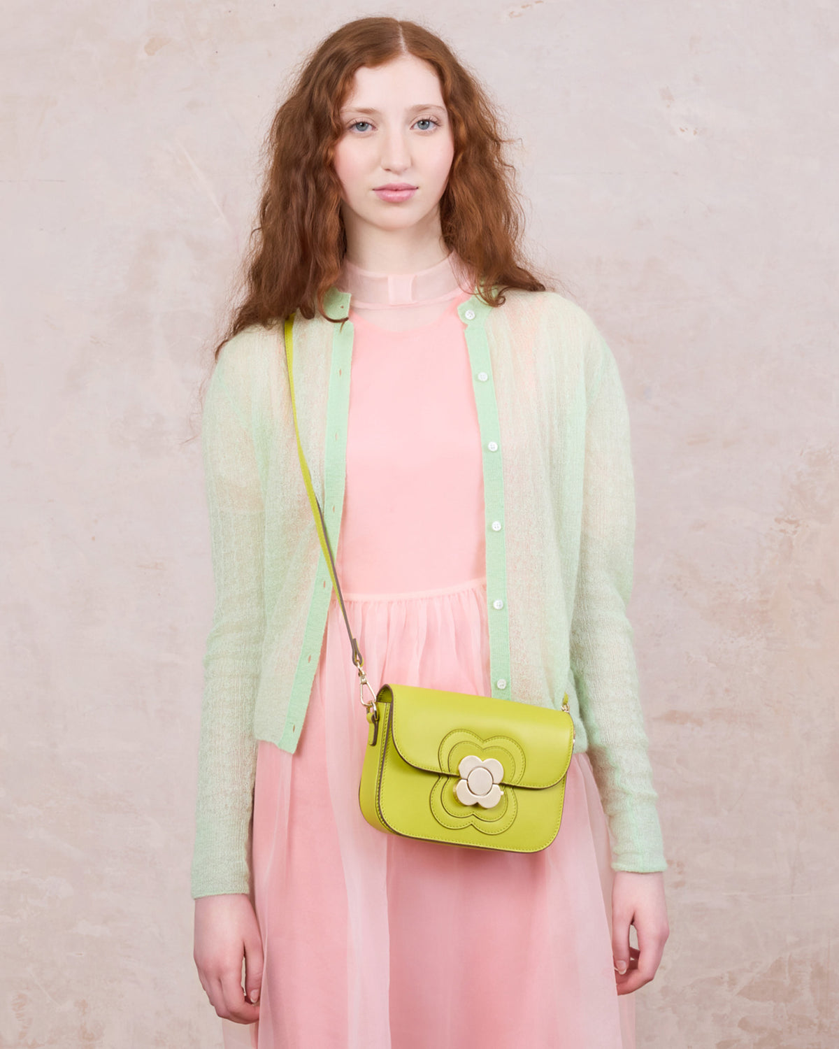 Mini Eclipse Leather Crossbody Bag - Chartreuse