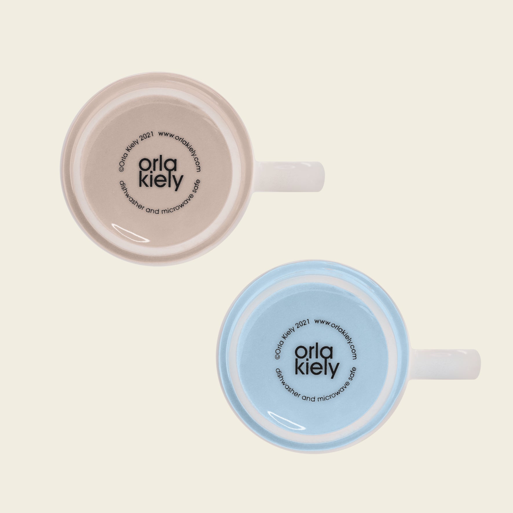 Large Mug Set of 2 - Block Flower Navy/Bark