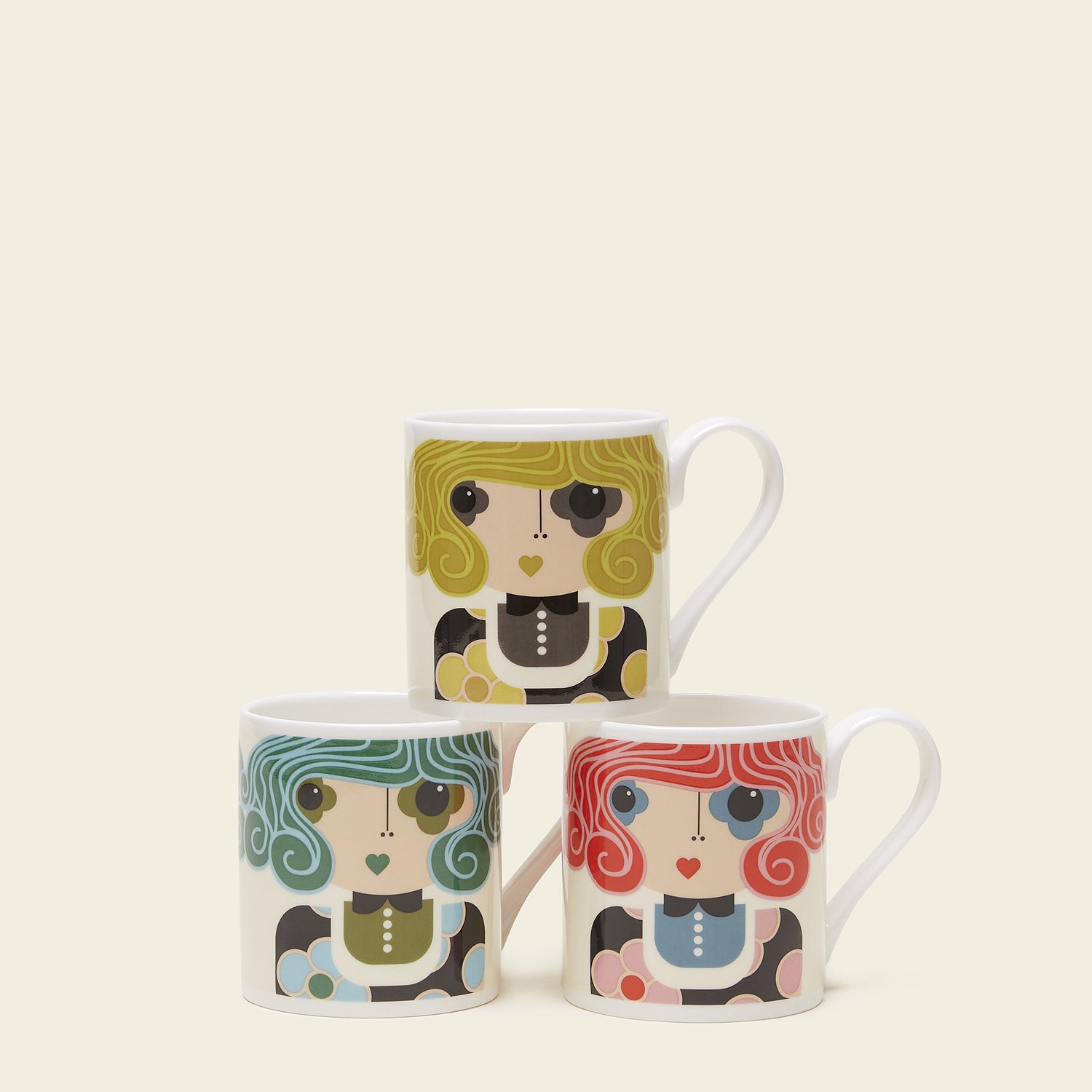 Large Mug Set of 3 - Dee Dee