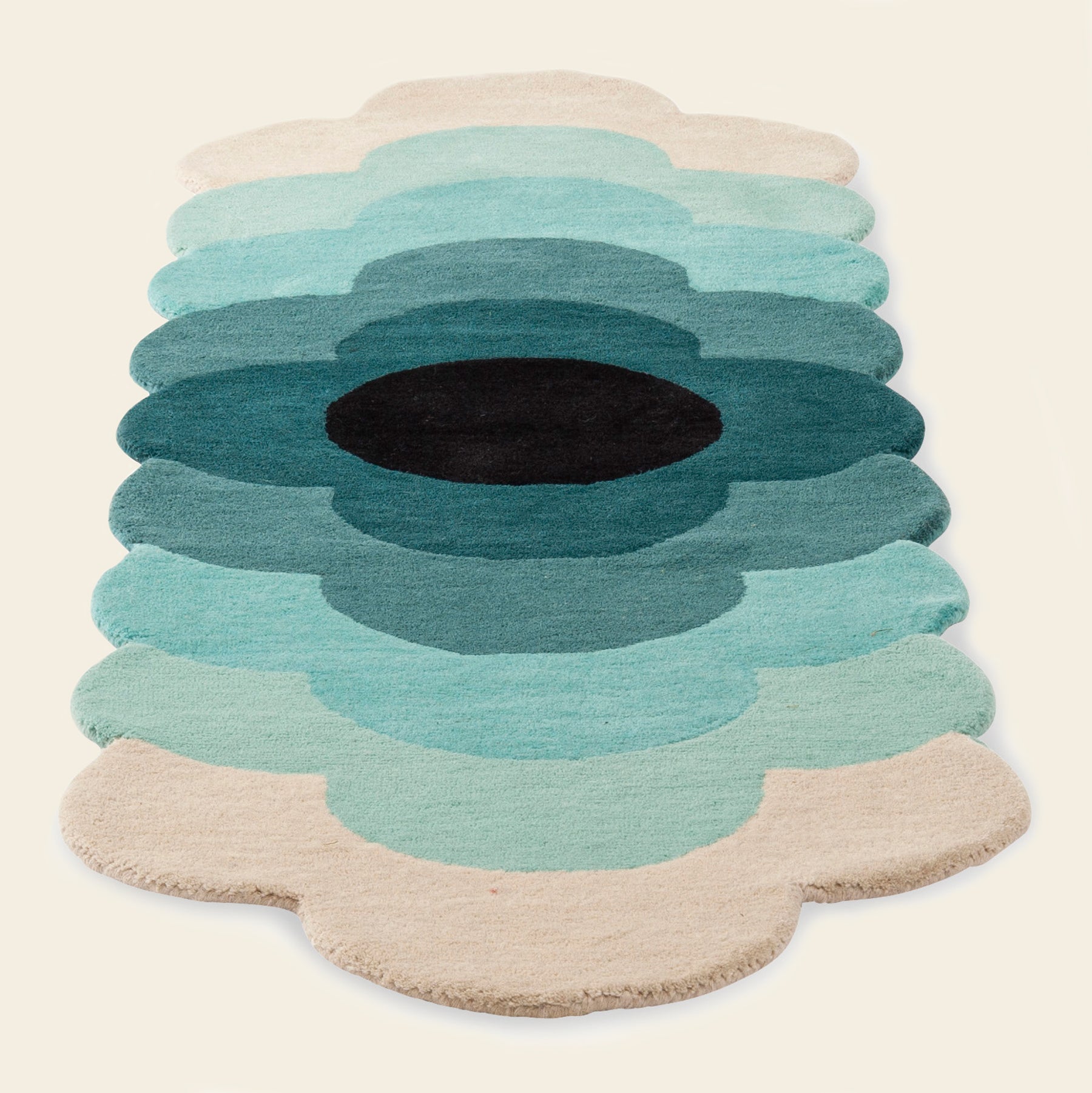 Optical Flower Teal Rug
