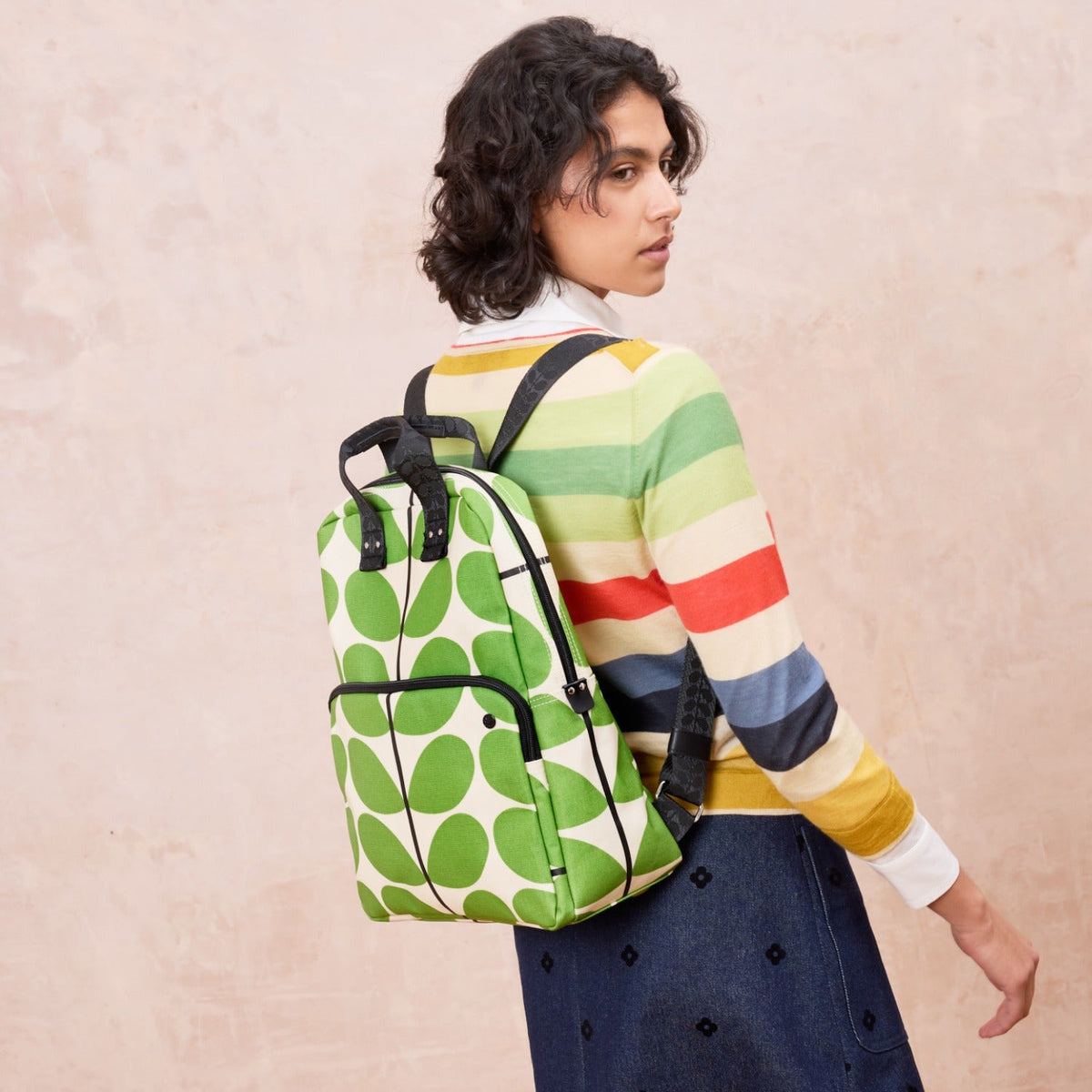 Orla Kiely Metallic Gold Top-Handle Backpack NWOT Bestie Backpack & Forget Me Not Wallet Bundle Classic Multi Stem main image 2