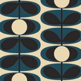 Print - Flower Oval Stem Indigo