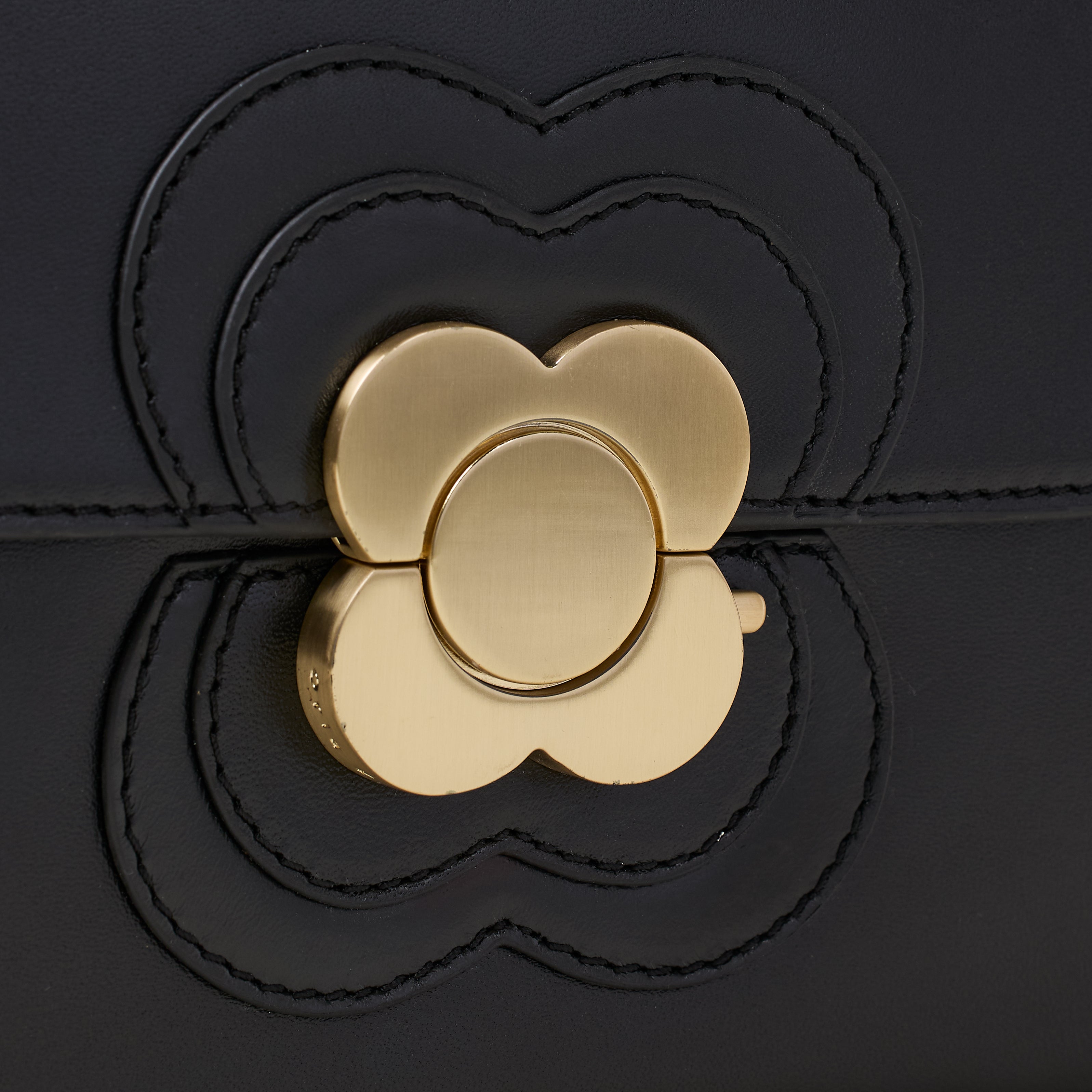 Print - Flower Applique Black