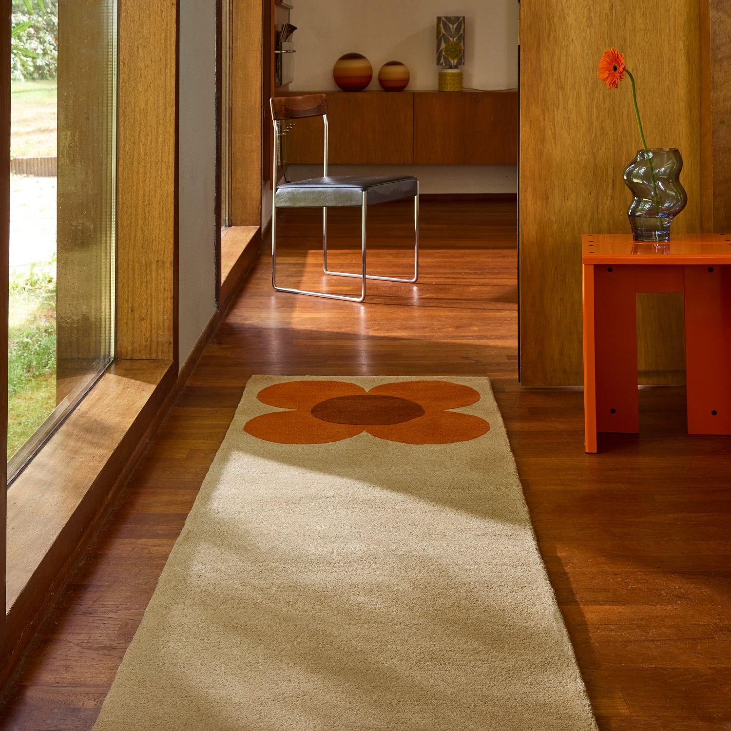 Flower Placement Runner - Pumpkin Ecru