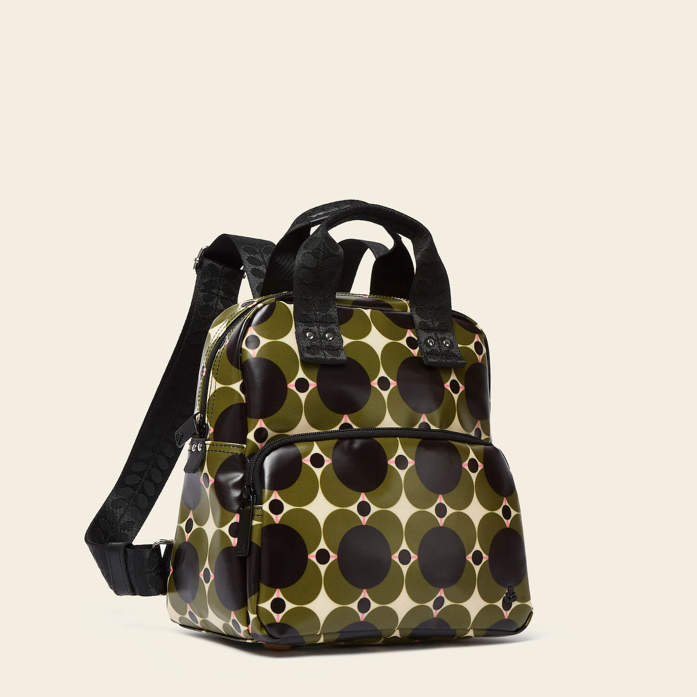 Mini Lotta Backpack For Women Atomic Flower Khaki Green Orla Kiely