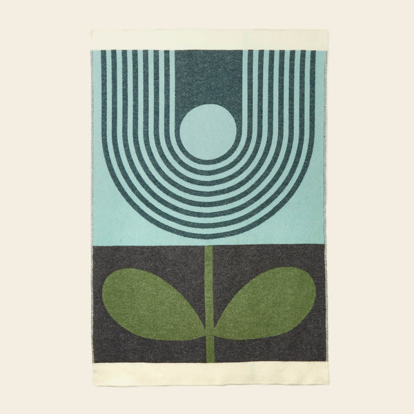 Wool Jacquard Blanket in Striped Tulip by Orla Kiely