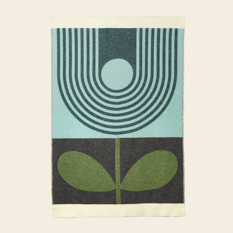 Wool Jacquard Blanket in Striped Tulip by Orla Kiely