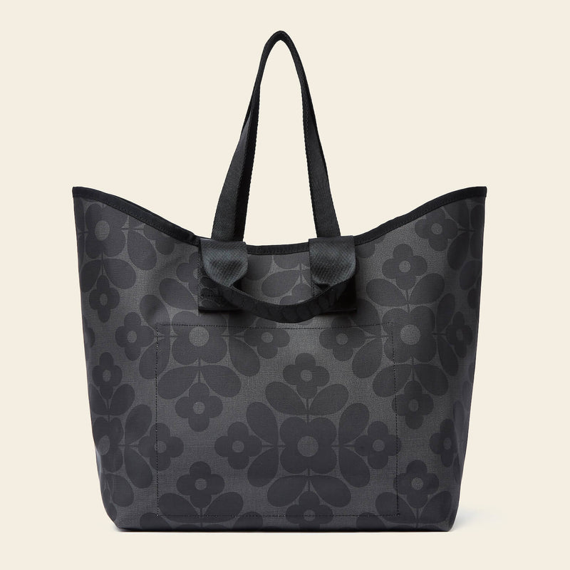 Carryall Large Tote - Flower Tile Charcoal