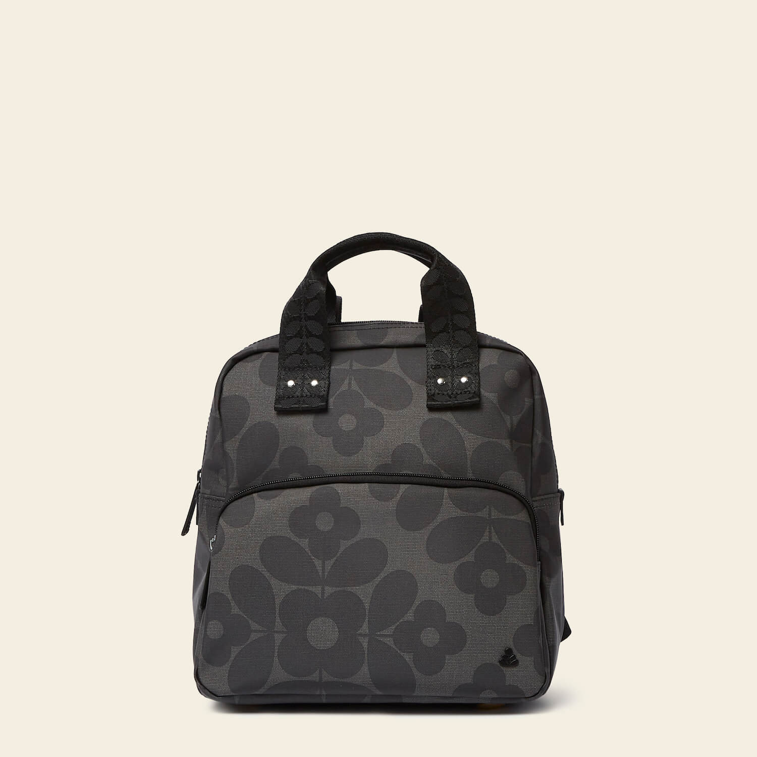 Mini Lotta Backpack For Women Flower Tile Charcoal Grey Orla Kiely