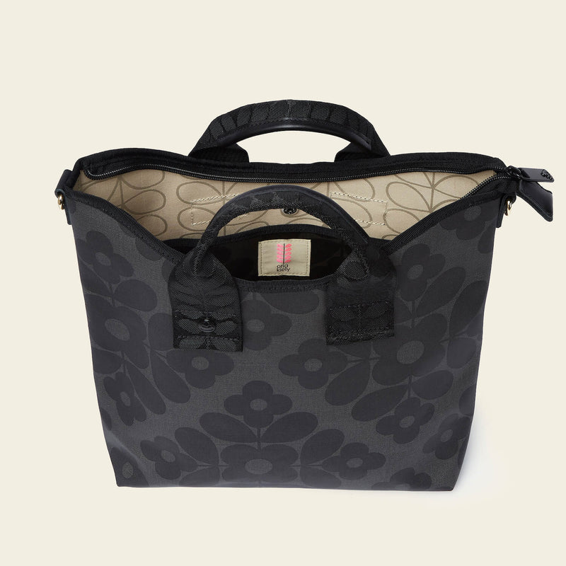 Carrygrab Bucket Bag - Flower Tile Charcoal