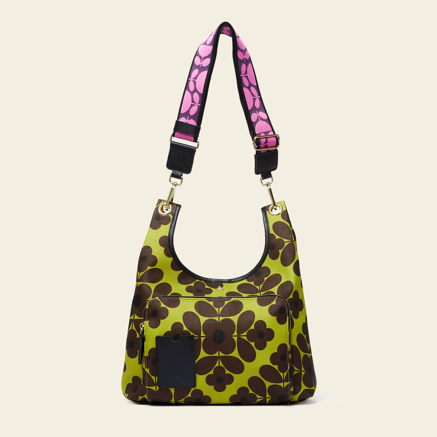 Midi Crossbody For Women Flower Tile Chartreuse Orla Kiely