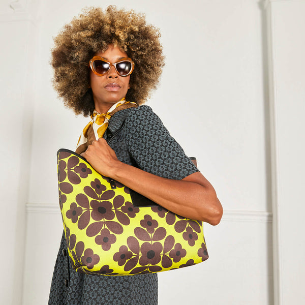 Carrymore Tote - Flower Tile Chartreuse