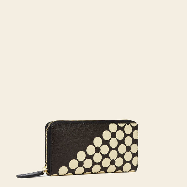 Product Image of Orla Kiely Forget Me Not Wallet in Black Cream Flower