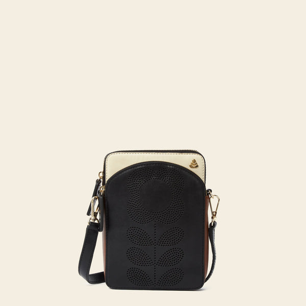 Portia Crossbody Bag For Women Tonal Punched Flower Orla Kiely