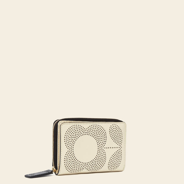 Product Image of Orla Kiely Celia Leather Wallet in Tonal Punched Flower