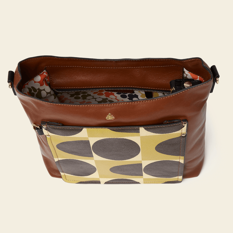 Product Image of Orla Kiely Carrymax Bucket Bag in Chestnut Spot Square