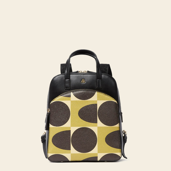 Product Image of Orla Kiely Emilia Leather Backpack in Chestnut Spot Square