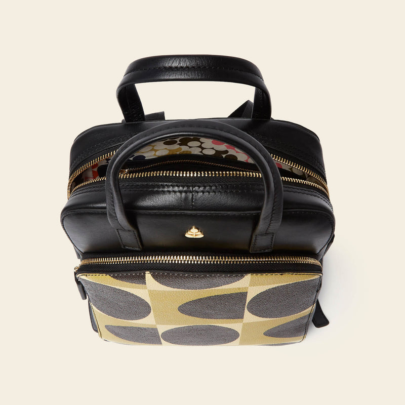 Product Image of Orla Kiely Emilia Leather Backpack in Chestnut Spot Square