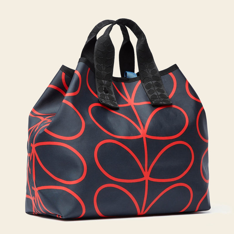 Carryall Large Tote - Linear Stem Navy