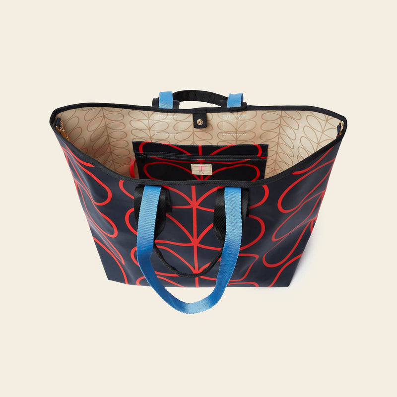 Carryall Large Tote - Linear Stem Navy