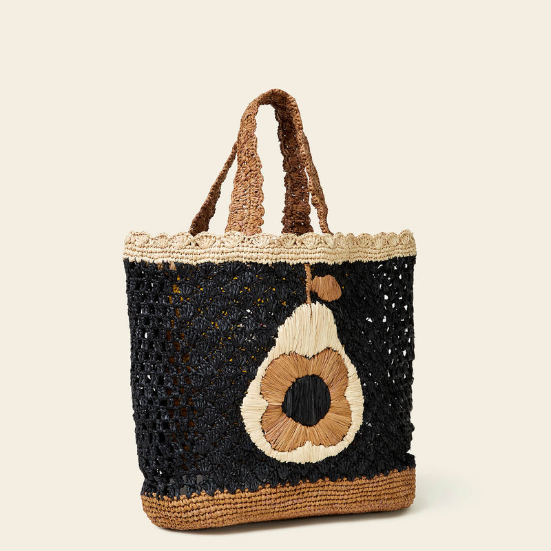 Raffia Basket Bag - Pear