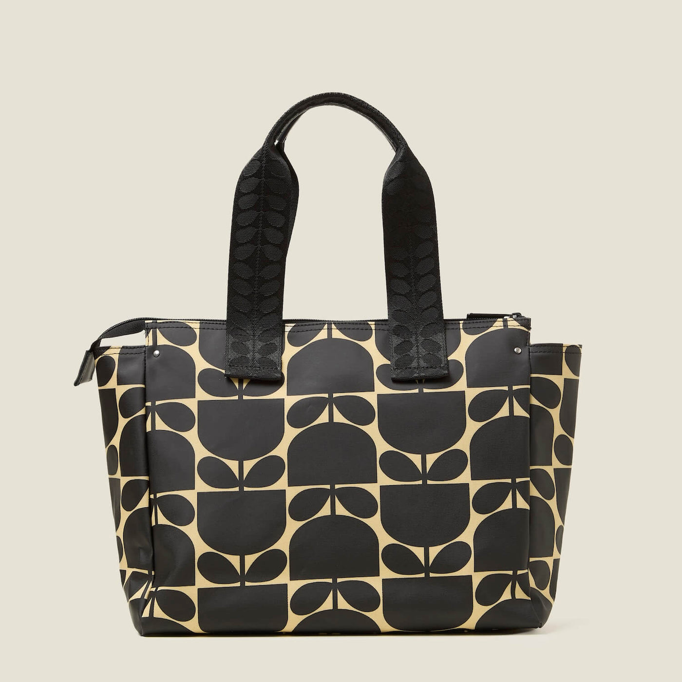 Walker Tote Bag for Women Block Flower Monochrome Orla Kiely