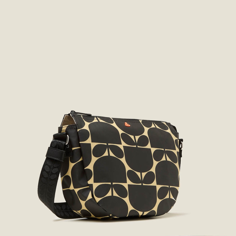 Rounder Crossbody - Block Flower Monochrome